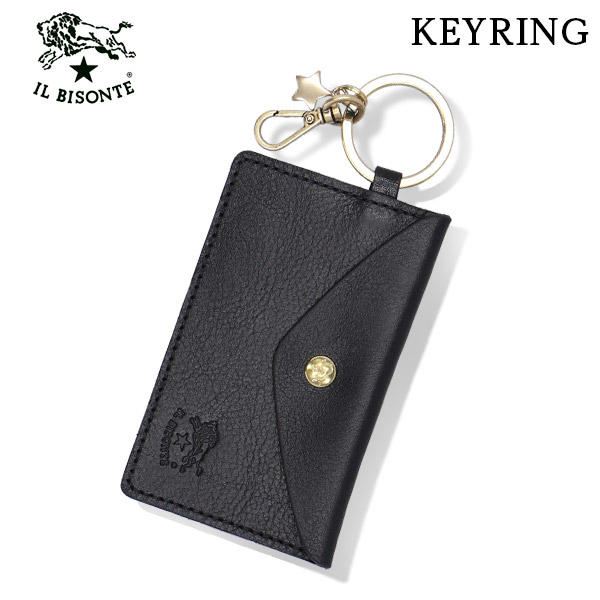 よろずやマルシェ本店 | IL BISONTE イルビゾンテ SCARLINO KEYRING キーリング付きカードケース NERO ブラック  BK110 SKH042 キーホルダー PV0005: ファッション －食品・日用品から百均まで個人向け通販