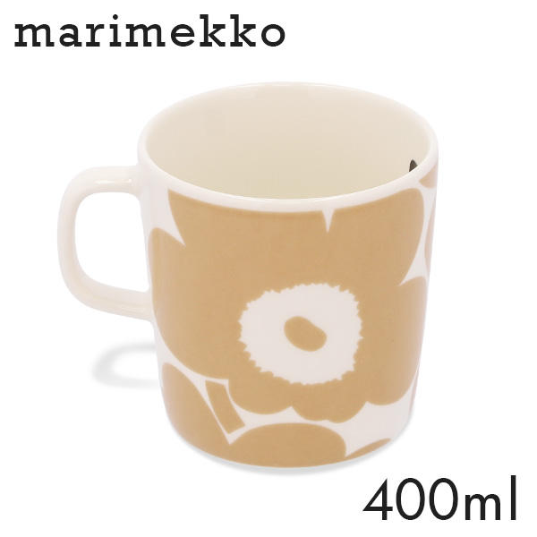 Marimekko マリメッコ Unikko ウニッコ マグ マグカップ 400ml ホワイト×ベージュ