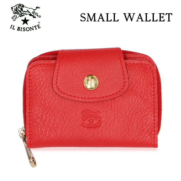 IL BISONTE イルビゾンテ SMALL WALLET 財布 キーケース RED レッド RE182 SSW013 スモールウォレット  PV0001