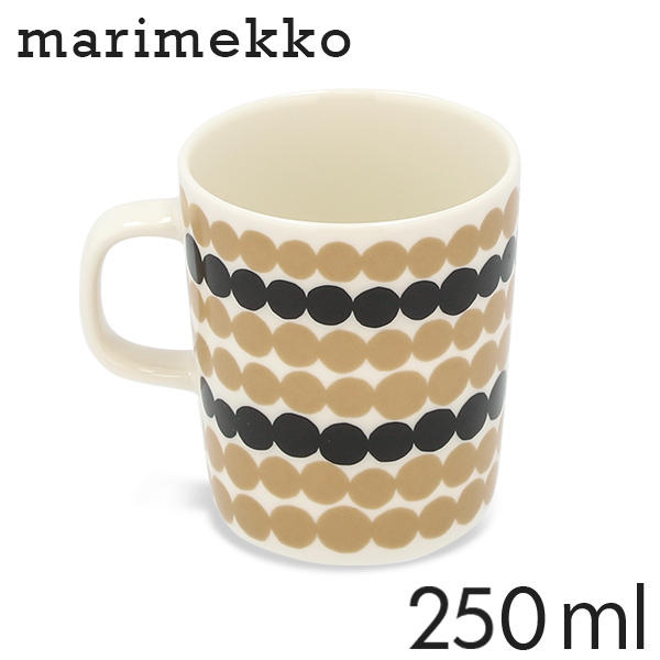 Marimekko マリメッコ Siirtolapuutarha シイルトラプータルハ マグカップ 250ml ホワイト×ベージュ×ブラック