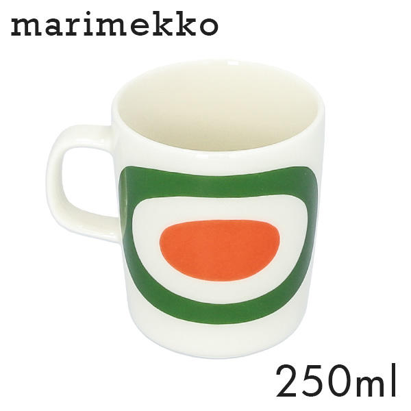 Marimekko マリメッコ Melooni メローニ マグカップ 250ml ホワイト×グリーン×オレンジ