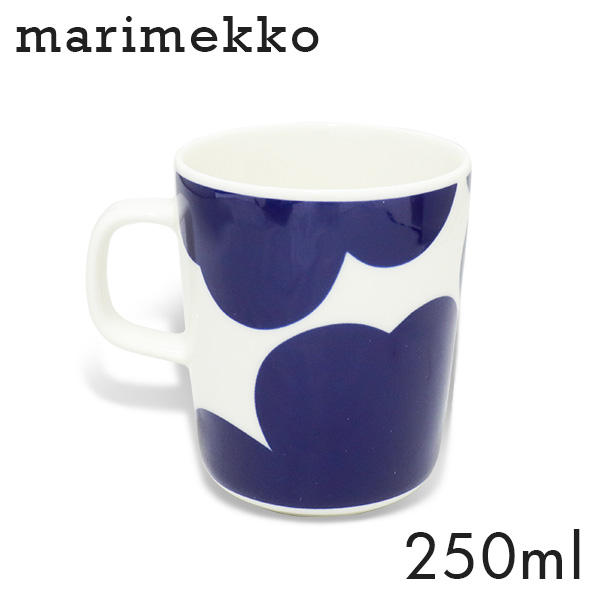 Marimekko マリメッコ Iso Unikko 60th イソ ウニッコ マグ マグカップ 250ml ホワイト×ダークブルー