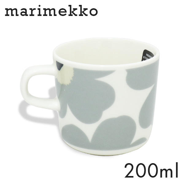 Marimekko マリメッコ Unikko ウニッコ コーヒーカップ 200ml ホワイト×ライトグレー×サンド×ダークブルー