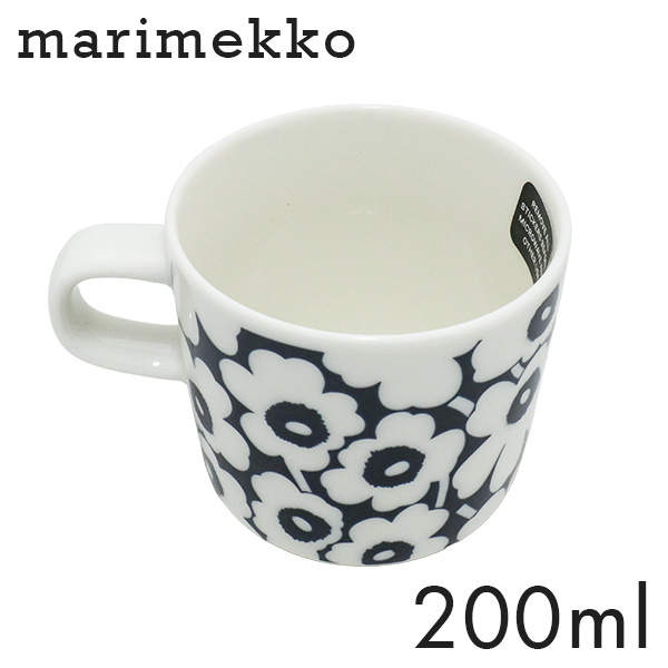 Marimekko マリメッコ Pikkuinen Unikko 60th ピックイネン ウニッコ コーヒーカップ 200ml ダークブルー×ホワイト