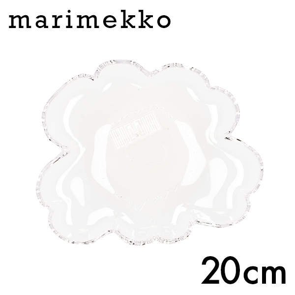 Marimekko マリメッコ Unikko 60th ウニッコ ガラスプレート 20cm クリア