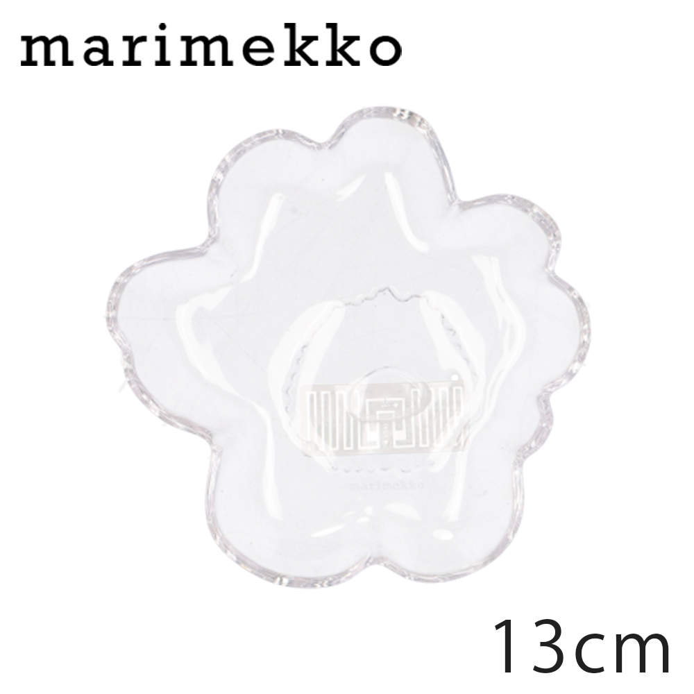 Marimekko マリメッコ Unikko ウニッコ ガラスプレート 13cm クリア