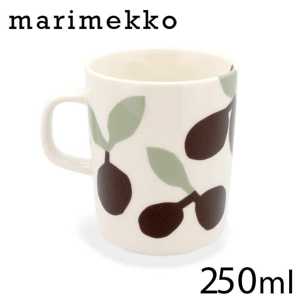 Marimekko マリメッコ Omppo オンッポ マグ マグカップ 250ml ホワイト×セージ×ブラックブラウン