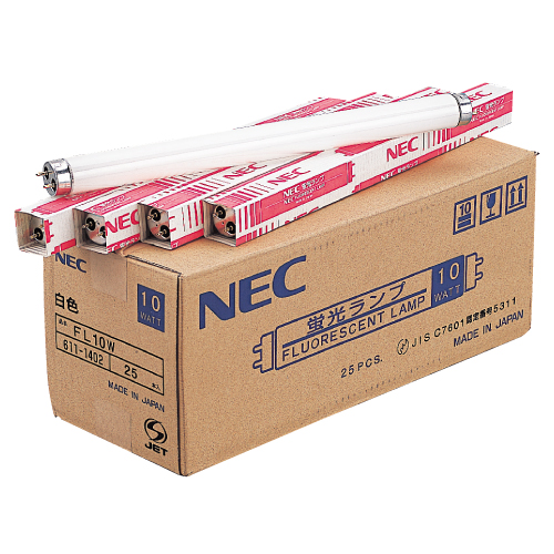 NEC 一般形蛍光灯 グロースタータ形 直管蛍光灯 10W形 白色 25本: OA 