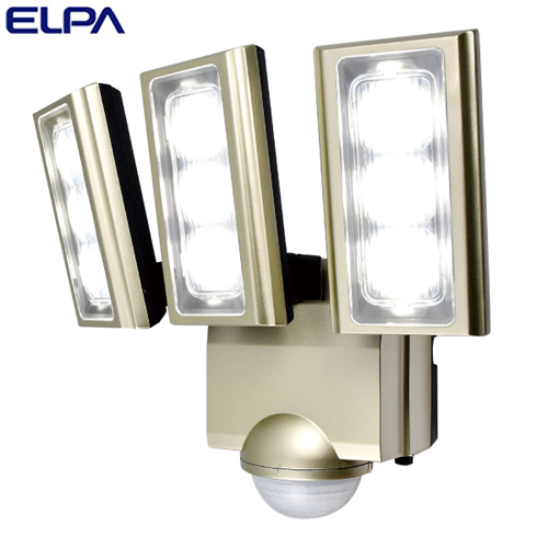 朝日電器 ELPA LEDセンサーライト 3灯 コンセント式 (AC電源) 屋外用 ESL-ST1203AC