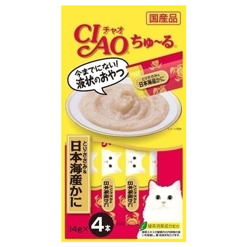 いなば CIAO ちゅ～る とりささみ・日本海産かに 14g 4本 4SC-76