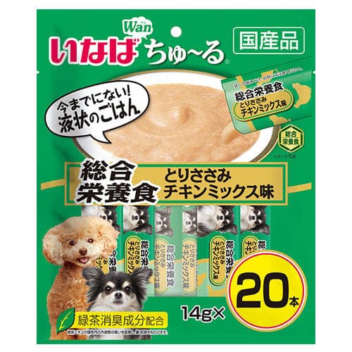 いなば 犬用ちゅ～る 総合栄養食 とりささみ チキンミックス味 14g×20本 DS-121