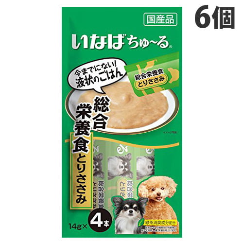 いなば 犬用ちゅ～る 総合栄養食とりささみ (14g×4本)×6個 D-105