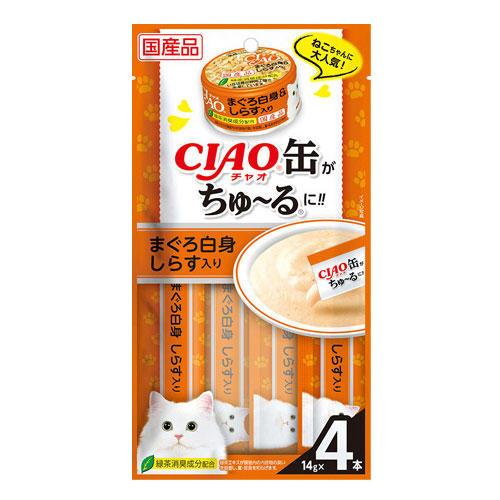 いなば CIAO 缶ちゅ～る まぐろ白身 しらす入り 14g×4本入 SC-352