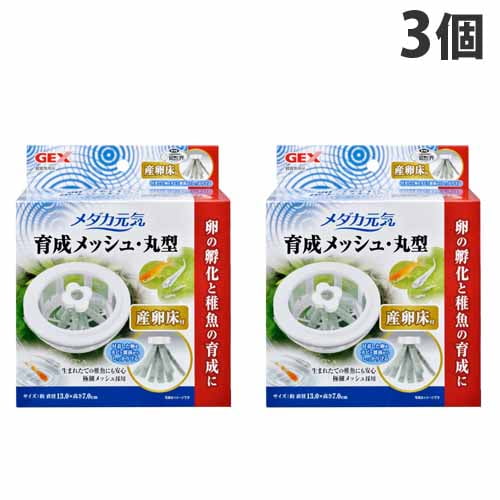 ジェックス メダカ元気 育成メッシュ 丸型 産卵床付 3個セット: 日用品 