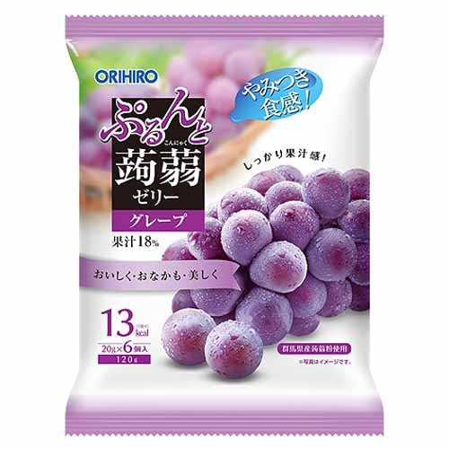 オリヒロ ぷるんと蒟蒻ゼリー グレープ 新パウチ 6個入: 食品・飲料