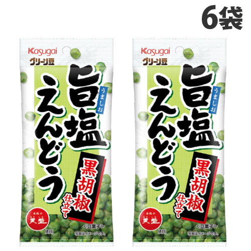 春日井製菓 グリーン豆 旨塩えんどう 黒胡椒仕立て 40g×6袋