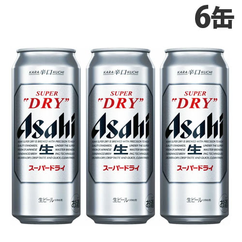 アサヒ飲料 スーパードライ 500ml 6缶: 食品・飲料・産地直送
