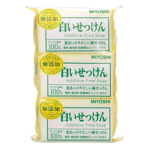 ミヨシ石鹸 固形石鹸 無添加 白いせっけん 3p 日用品 生活雑貨 オフィス 現場用品の通販キラット Kilat