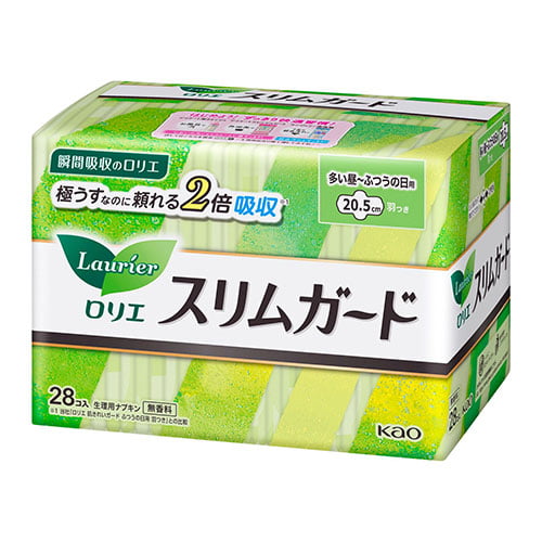 よろずやマルシェ本店 花王 生理用ナプキン ロリエ スリムガード 多い昼 ふつうの日用 羽つき 28個入 洗剤 キッチン 日用品 食品 日用品から百均まで個人向け通販