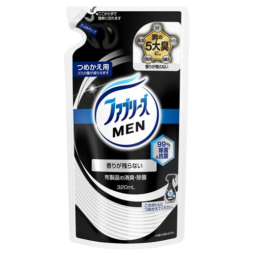 P G 布用消臭スプレー ファブリーズ Men 香りが残らない 詰替 3ml 日用品 生活雑貨 オフィス 現場用品の通販キラット Kilat