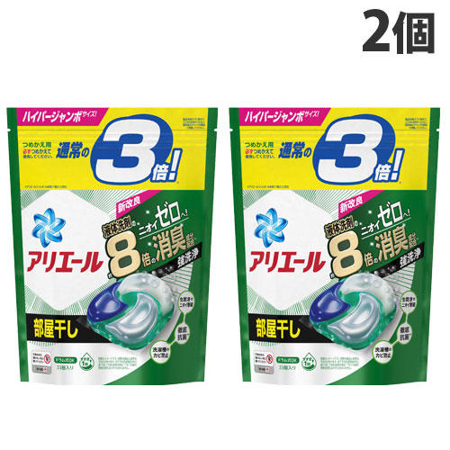 P＆G アリエール ジェルボール4D 部屋干し 詰替用 ハイパージャンボ ...