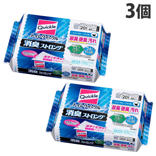 花王 トイレクイックル 消臭ストロング 詰替用 20枚入×3個