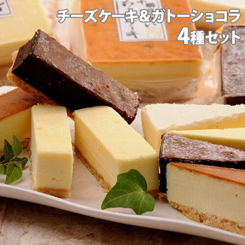北海道 四角いチーズケーキ＆ガトーショコラ 4種セット【他商品と同時購入不可】