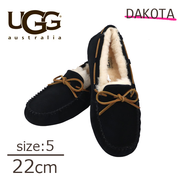 UGG モカシン ムートン ブラック 22cm-