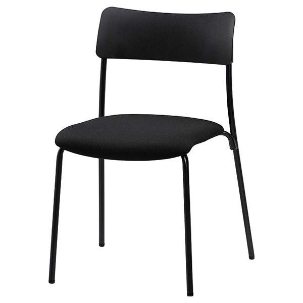 サンケイ スタッキングチェア ミーティングチェア 4本脚 布張り ワントーン ブラック CM102-MY-PST-BK