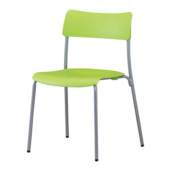 サンケイ スタッキングチェア ミーティングチェア シルバーフレーム グリーン CM100-MS