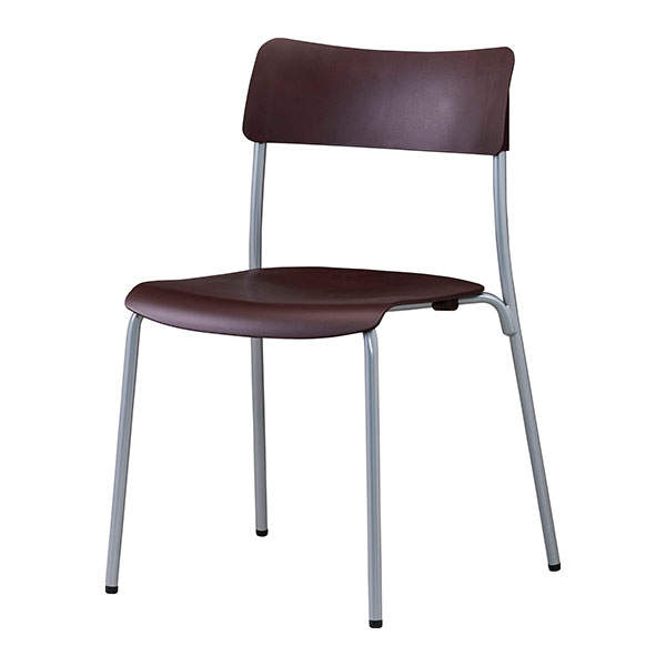 サンケイ スタッキングチェア ミーティングチェア シルバーフレーム ブラウン CM100-MS
