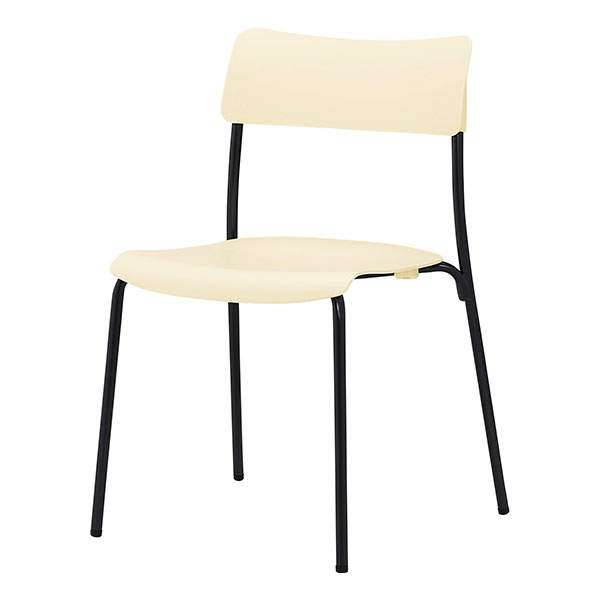 サンケイ スタッキングチェア ミーティングチェア ブラックフレーム アイボリー CM101-MS