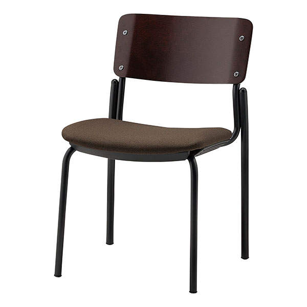サンケイ スタッキングチェア ミーティングチェア 4本脚 布張り 背合板色ブラウン ダークブラウン CM352-MY-PST-DBR
