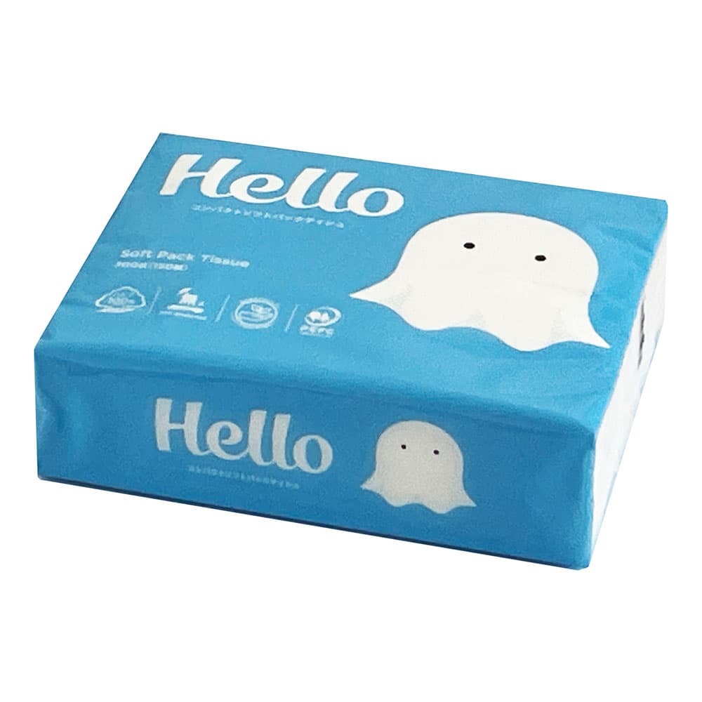 ユニバーサル・ペーパー ハロー(Hello)コンパクト ソフトパックティッシュ 150組 1パック(4個)