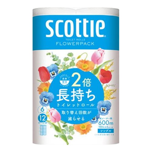 日本製紙クレシア スコッティ フラワーパック 2倍長持ち くつろぐ花の香り シングル 6ロール×8パック