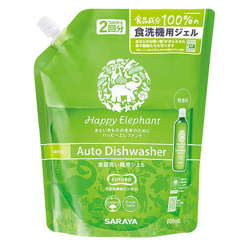 サラヤ ハッピーエレファント 食器洗い機用ジェル 詰替用 800ml×8個