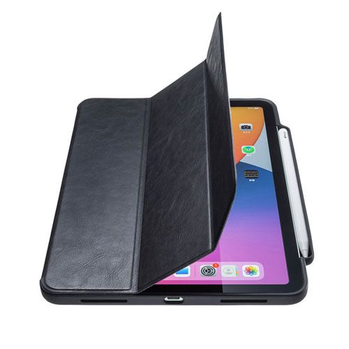サンワサプライ iPad Air 2020 Apple Pencil収納ポケット付きケース PDA-IPAD1714BK