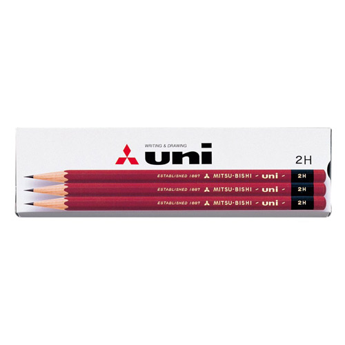 三菱鉛筆 鉛筆 ユニK 1ダース(12本) 2H 紙箱 UK2H