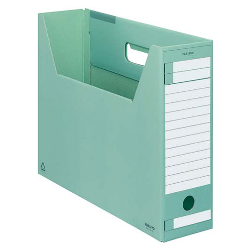 ファイルボックス-FS Dタイプ (ダンボール製補強) A4 横 緑 5冊