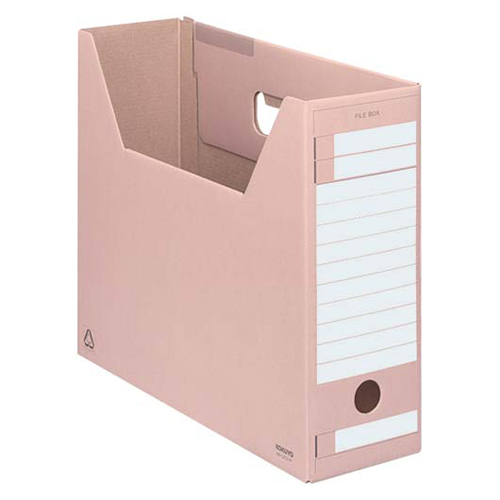 ファイルボックス-FS Dタイプ (ダンボール製補強) A4 横 ピンク 5冊