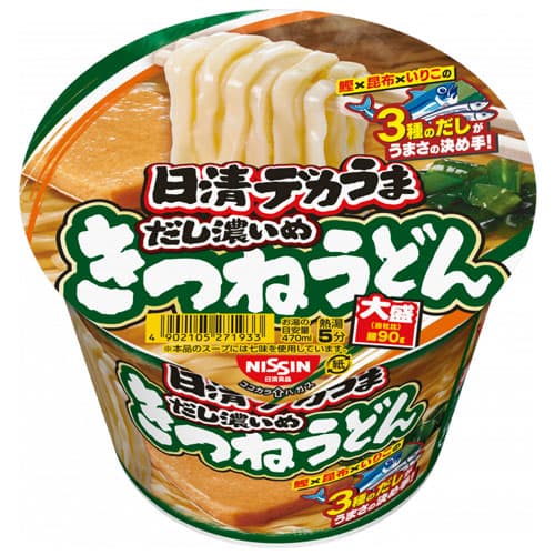 賞味期限:26.10.30 日清食品 デカうま きつねうどん だし濃いめ 106g 12個