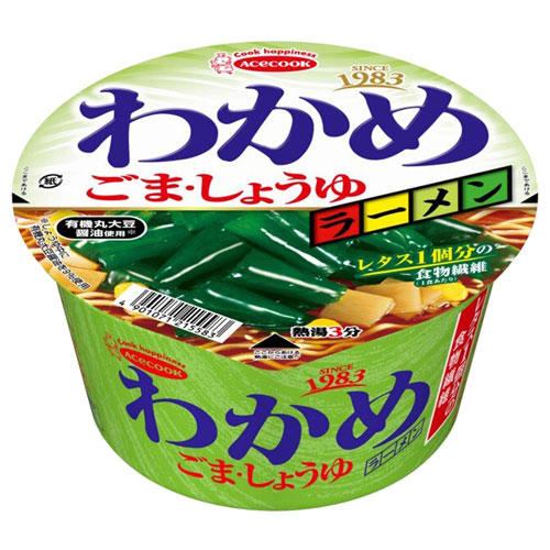 【賞味期限:25.03.12】エースコック わかめラーメン ごま・しょうゆ 93g×12個