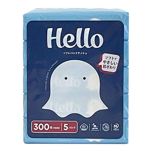ユニバーサル・ペーパー ハロー(Hello) ソフトパックティッシュ 150組 1パック(5個) 20パック【他商品と同時購入不可】