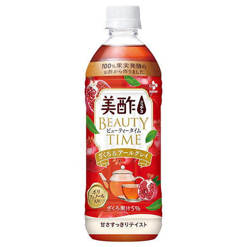【賞味期限:25.10.07】CJジャパン 美酢 BEAUTY TIME ざくろ＆アールグレイ 500ml×48本