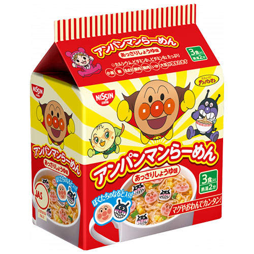 【賞味期限:25.09.15】日清食品 アンパンマンらーめん あっさりしょうゆ味 3食入×9袋