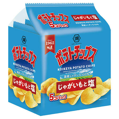 【賞味期限:26.01.31】湖池屋 ポテトチップス じゃがいもと塩 5P入×6個
