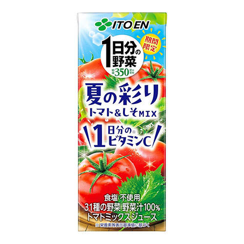 賞味期限:26.05.29 【送料弊社負担】伊藤園 1日分の野菜 夏の彩りmix 紙パック 200ml 48本【他商品と同時購入不可】