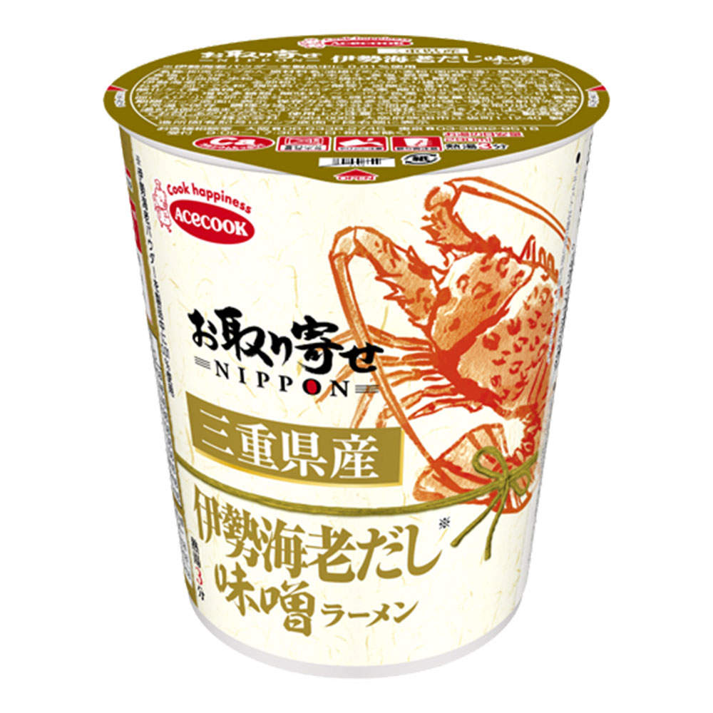 賞味期限:26.06.25 エースコック お取り寄せNIPPON 三重県産伊勢海老だし味噌ラーメン 63g 12個
