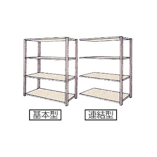 軽量ボルトレススチールラック イチゴラック 最大等分負荷重：150kg W1160×D595×H1500mm 天地共 4段 単立(K)