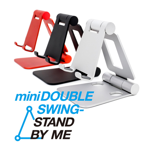 ARCHISS スマホ用 アルミスタンド mini DOUBLE SWING STAND BY ME レッド